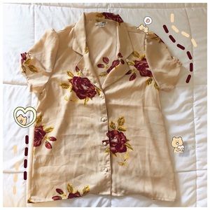 Amuse Society Cream Button Up Blouse